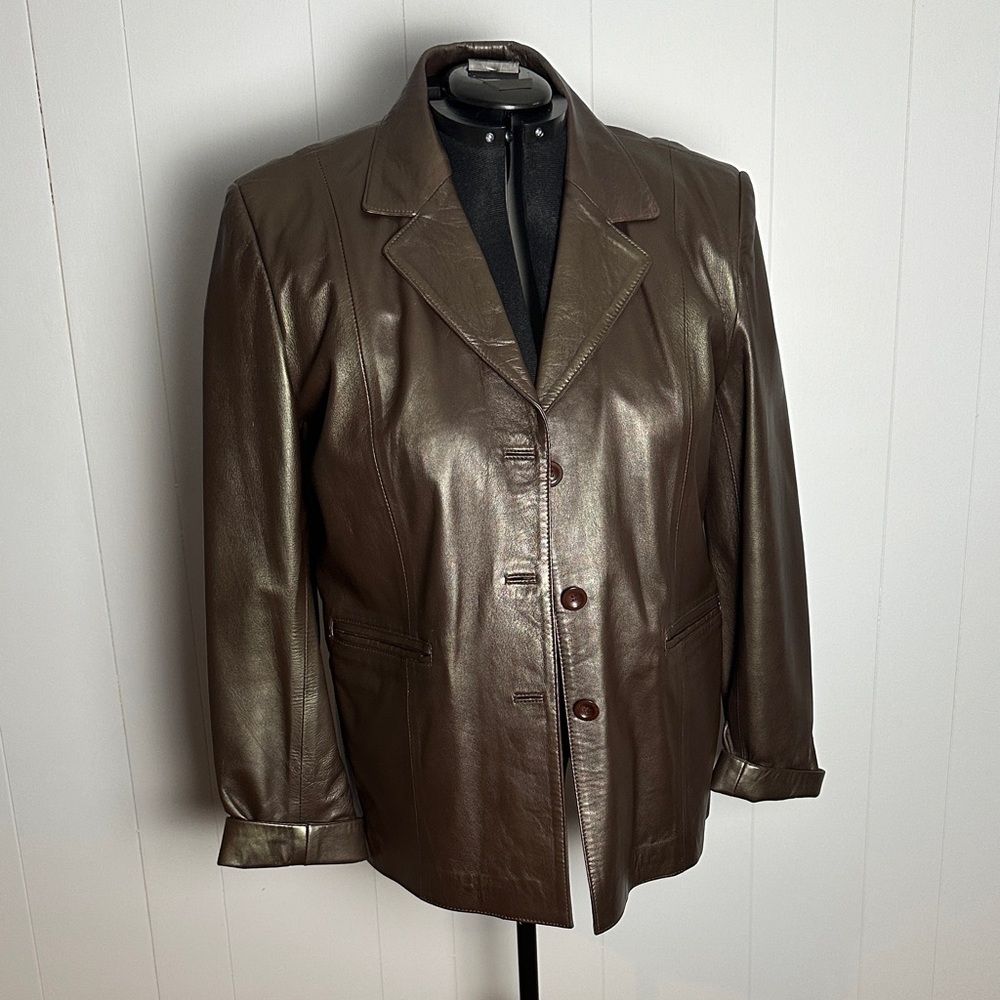 Vintage Marc O Polo Women's Brown Leather Jacket